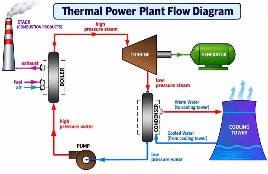 thermal power plant flow diagram